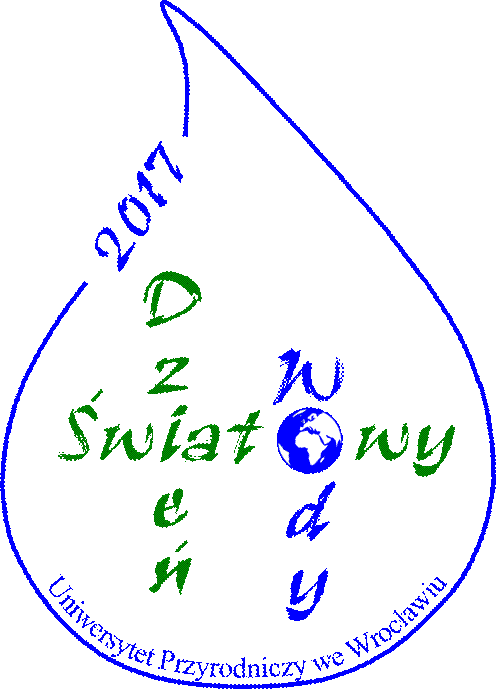 Logo Światowego Dnia Wody na Uniwersytecie Przyrodniczym we Wrocławiu autorstwa Eweliny Kołodziejczyk i Klaudii Markisz
